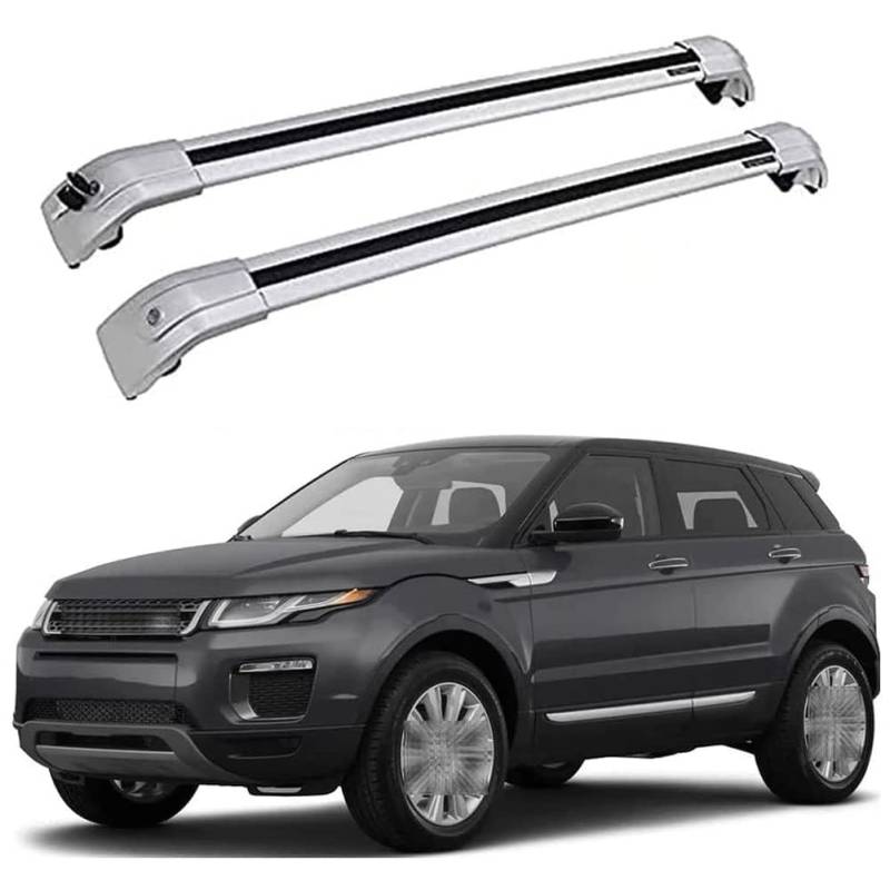 Auto Dachträger, für Range Rover Evoque 2011 2012 2013 2014 2015 2016 2017 2018 2019 2020 2021 2022 Dachreling, Rack Gepäck Querträger Relingträger Gepäckablage Car Zubehör,Geringe Windgeräusche von MUGONGWEI