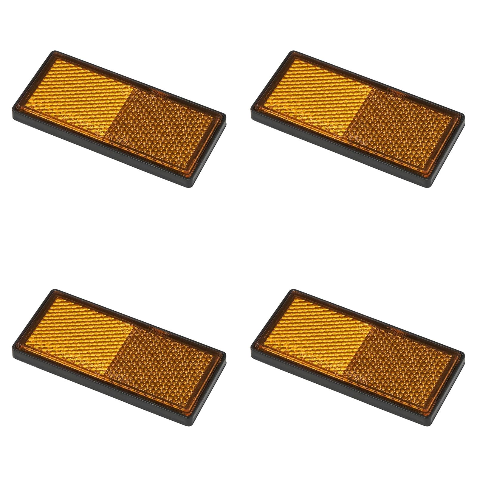4er Pack Reflektoren orange eckig selbstklebend mit Grundplatte für mehr Sicherheit im Straßenverkehr - E4-geprüft, 85x39mm 4er Pack Reflektoren orange eckig selbstklebend mit Grundplatte für mehr Sicherheit im Straßenverkehr - E4-geprüft, 85x39mm von MULTIBROS