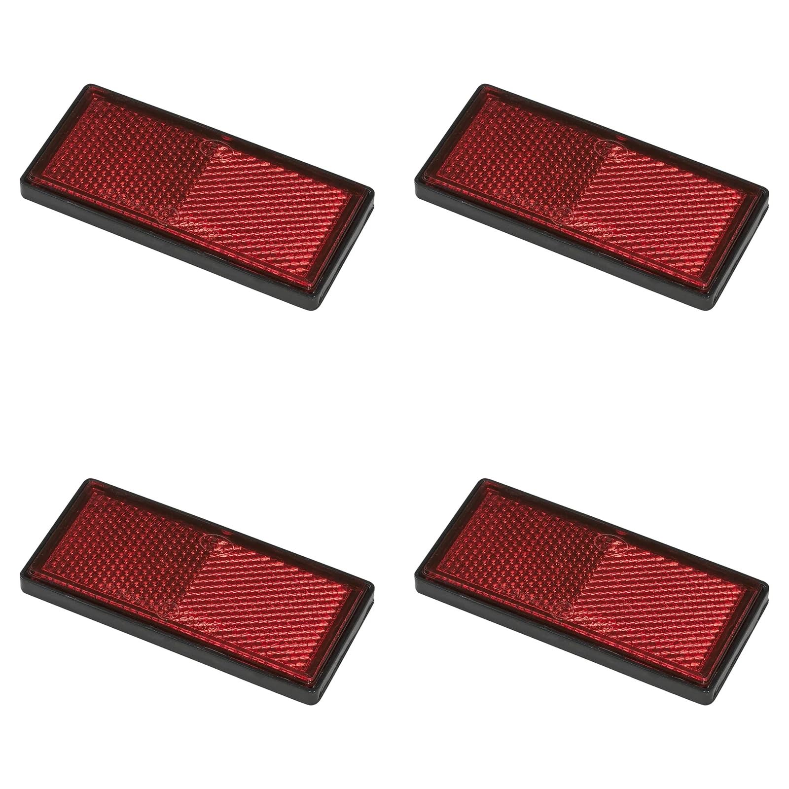 4er Pack Reflektoren rot eckig selbstklebend mit Grundplatte für mehr Sicherheit im Straßenverkehr - E4-geprüft, 85x39mm 4er Pack Reflektoren rot eckig selbstklebend mit Grundplatte für mehr Sicherheit im Straßenverkehr - E4-geprüft, 85x39mm von MULTIBROS