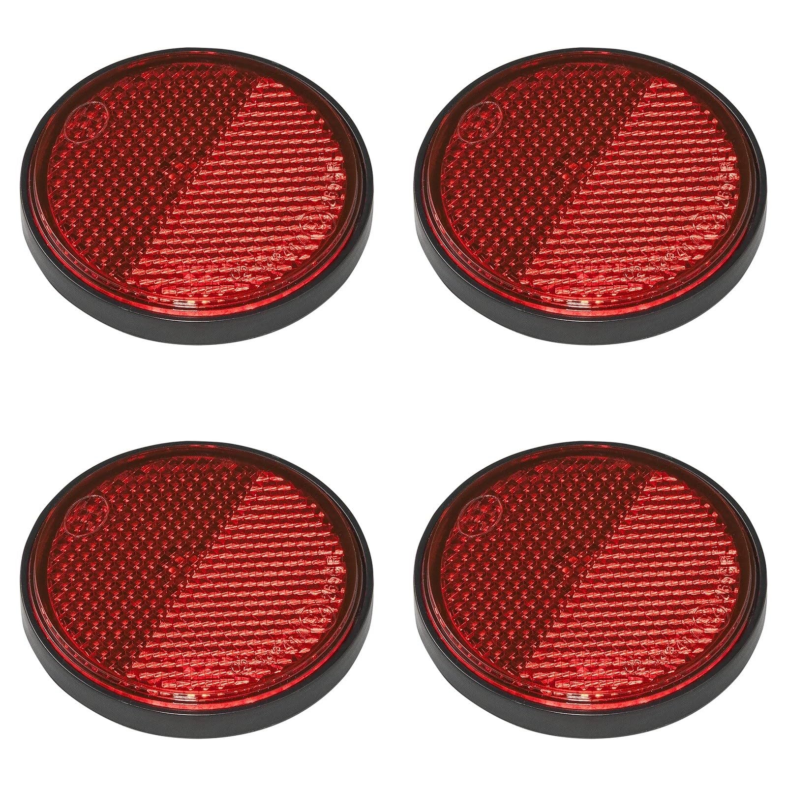 Multibros 4er Pack Reflektoren rot rund selbstklebend mit Grundplatte für mehr Sicherheit im Straßenverkehr - E4-geprüft, Ø 58mm Multibros 4er Pack Reflektoren rot rund selbstklebend mit Grundplatte für mehr Sicherheit im Straßenverkehr - E4-geprüft, Ø 58mm von MULTIBROS