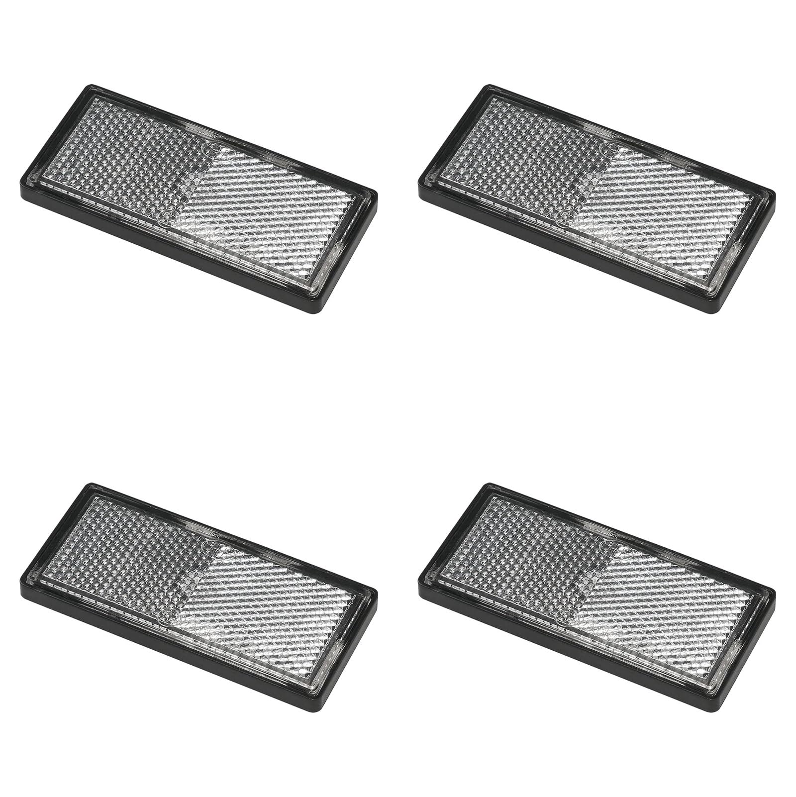 4er Pack Reflektoren weiß eckig selbstklebend mit Grundplatte für mehr Sicherheit im Straßenverkehr - E4-geprüft, 85x39mm 4er Pack Reflektoren weiß eckig selbstklebend mit Grundplatte für mehr Sicherheit im Straßenverkehr - E4-geprüft, 85x39mm von MULTIBROS