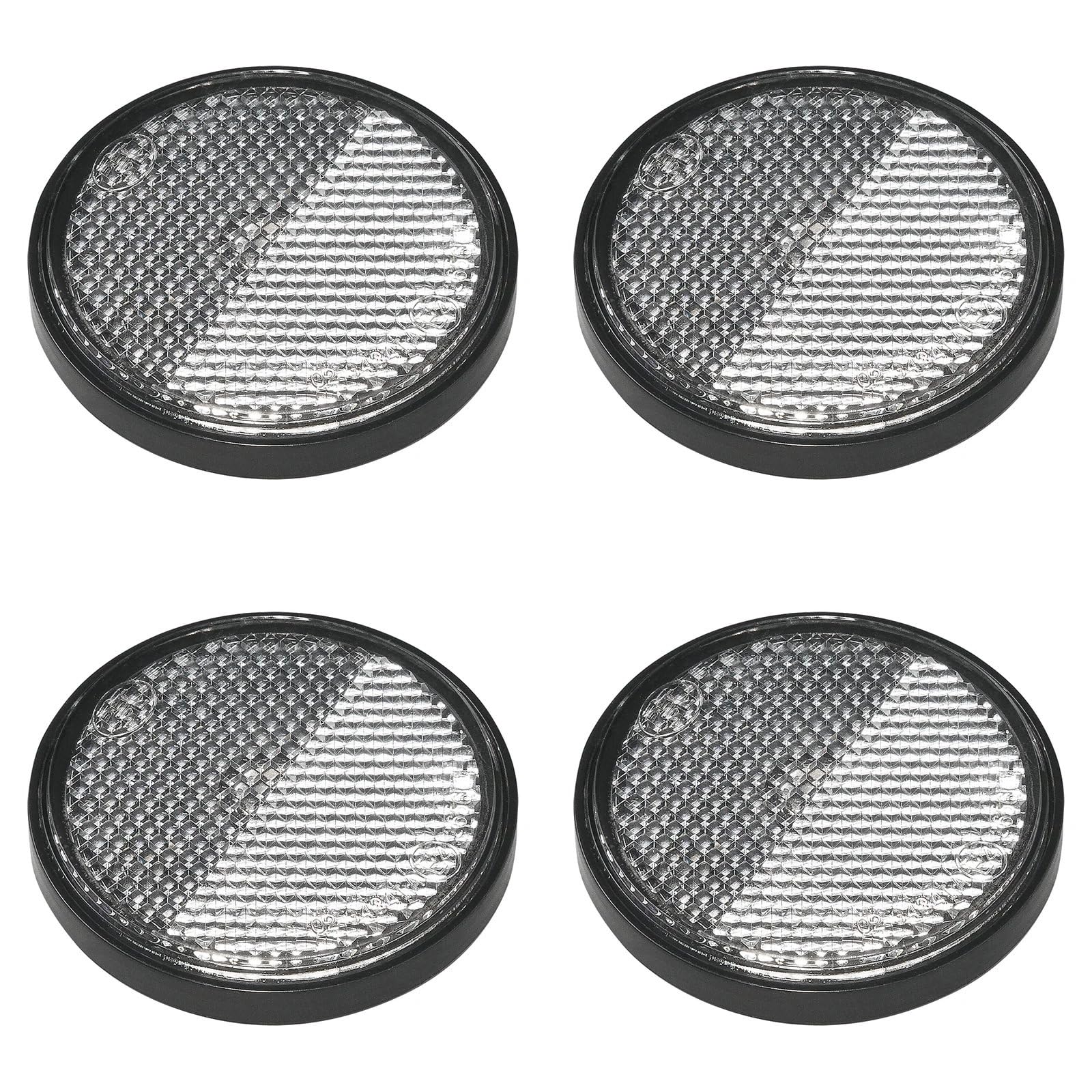 4er Pack Reflektoren weiß rund selbstklebend mit Grundplatte für mehr Sicherheit im Straßenverkehr - E4-geprüft, Ø 58mm 4er Pack Reflektoren weiß rund selbstklebend mit Grundplatte für mehr Sicherheit im Straßenverkehr - E4-geprüft, Ø 58mm von MULTIBROS