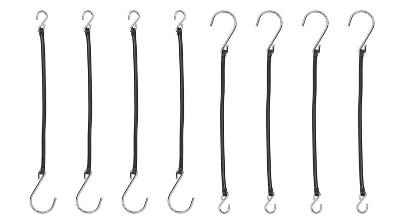 MULTIBROS Sicherungsschnur PVC 8 Stück | 260mm Sicherungsseil für Anhängerverschlüsse | Robustes Gummiseil mit Ösen und Haken zum Sichern von Bordwandschlössern von MULTIBROS