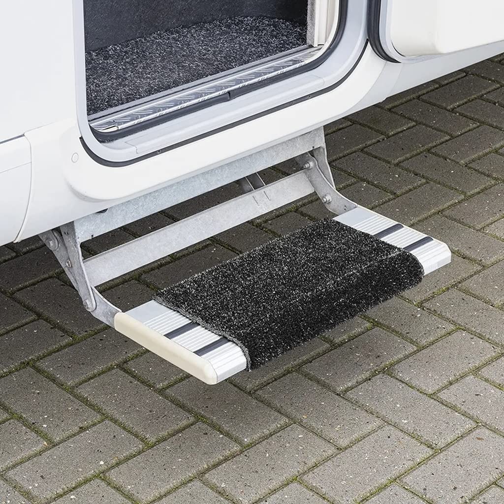 MULTIBROS Wohnmobil Trittstufen Fußmatte - Premium Teppich - Clean Step Fußmatte Wohnwagen - Camping Trittstufen Matte (schwarz) von MULTIBROS