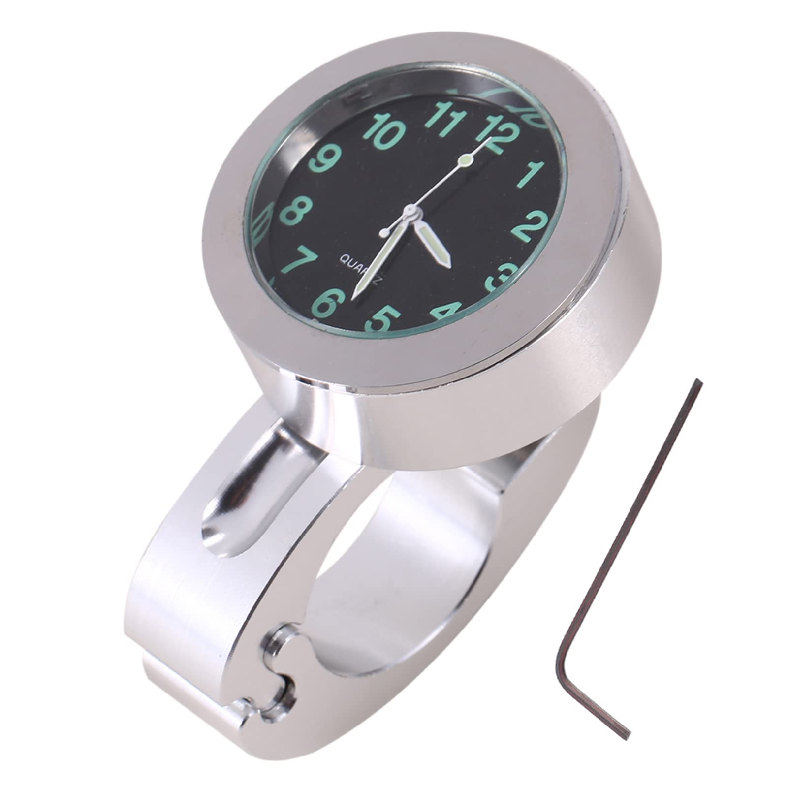 MUNEFE Motorrad Lenker Uhr, Silber Lenker Glow Mount Uhr, Digital Glow Mount Uhr für Motorrad, Cruiser, Chopper MUNEFE Motorrad Lenker Uhr, Silber Lenker Glow Mount Uhr, Digital Glow Mount Uhr für Motorrad, Cruiser, Chopper von MUNEFE