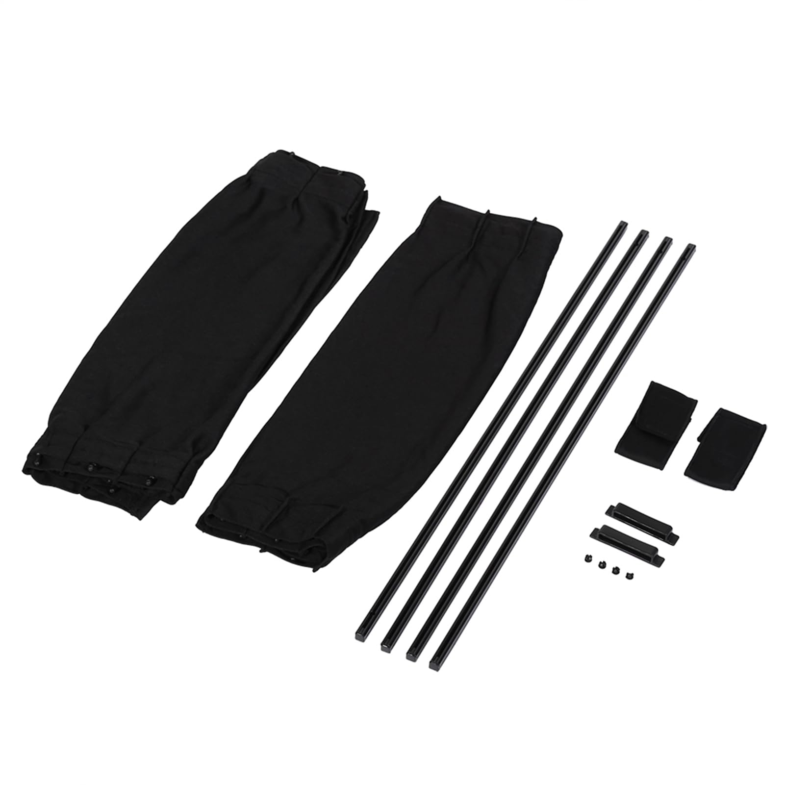 Munefe Auto Fenstervorhang, Autovorhang Sonnenschirme, 2 x 50er verstellbare Sonnenschutz Visor Valance Vorhang geeignet für die meisten Autos SUV (Höhe 38 bis 42 cm 14,96) (Black) von MUNEFE