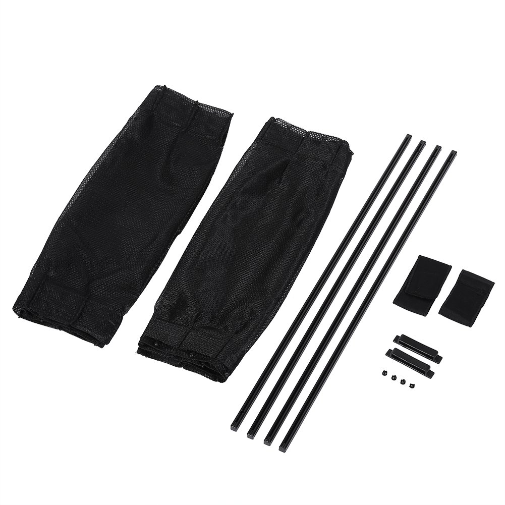 Munefe Auto Fenstervorhang, Autovorhang Sonnenschirme, 2 x 50er verstellbare Sonnenschutz Visor Valance Vorhang geeignet für die meisten Autos SUV (Höhe 38 bis 42 cm 14,96) (Black Grid) von MUNEFE