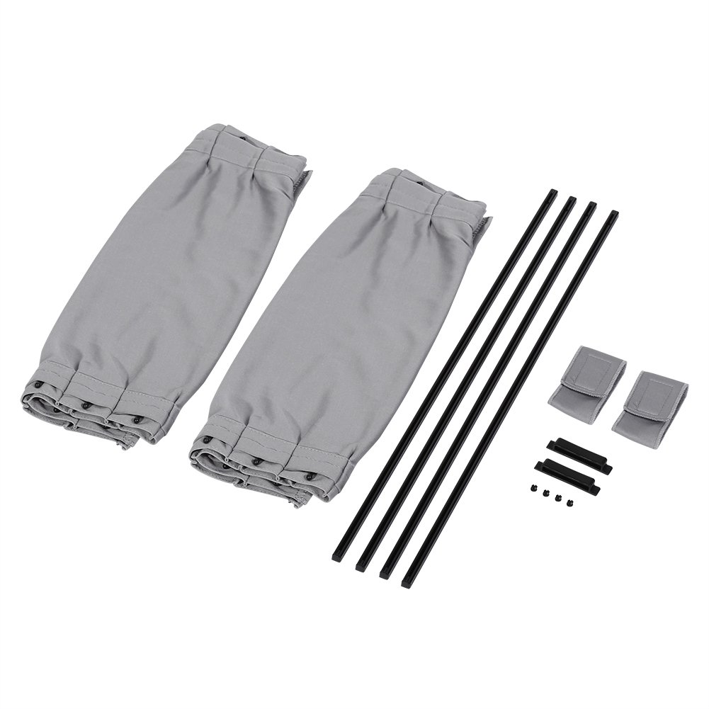 Munefe Auto Fenstervorhang, Autovorhang Sonnenschirme, 2 x 50er verstellbare Sonnenschutz Visor Valance Vorhang geeignet für die meisten Autos SUV (Höhe 38 bis 42 cm 14,96) (Grey) von MUNEFE