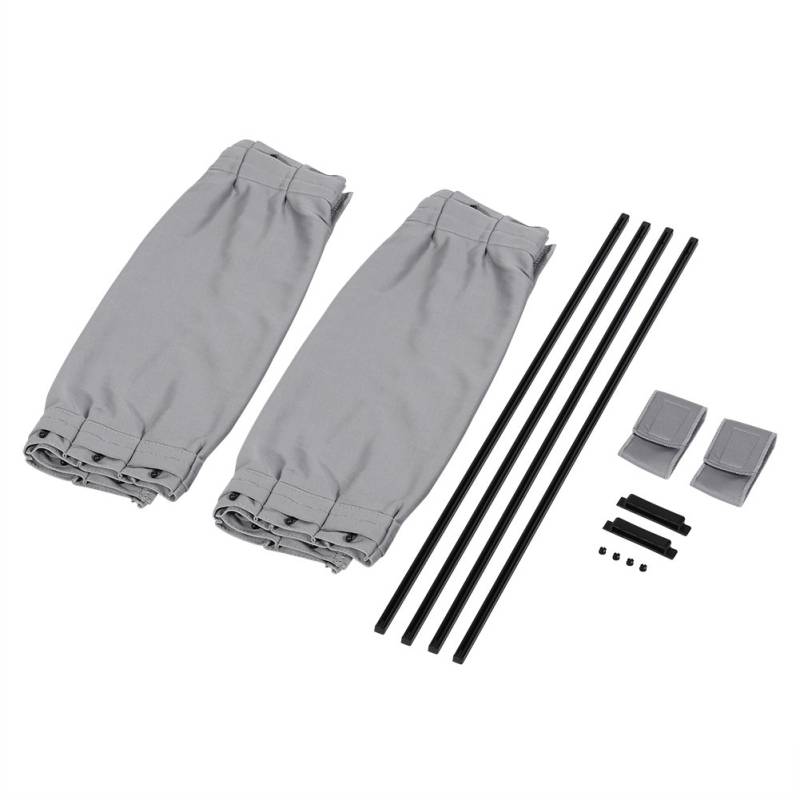 Munefe Auto Fenstervorhang, Autovorhang Sonnenschirme, 2 x 50er verstellbare Sonnenschutz Visor Valance Vorhang geeignet für die meisten Autos SUV (Höhe 38 bis 42 cm 14,96) (Grey) von MUNEFE
