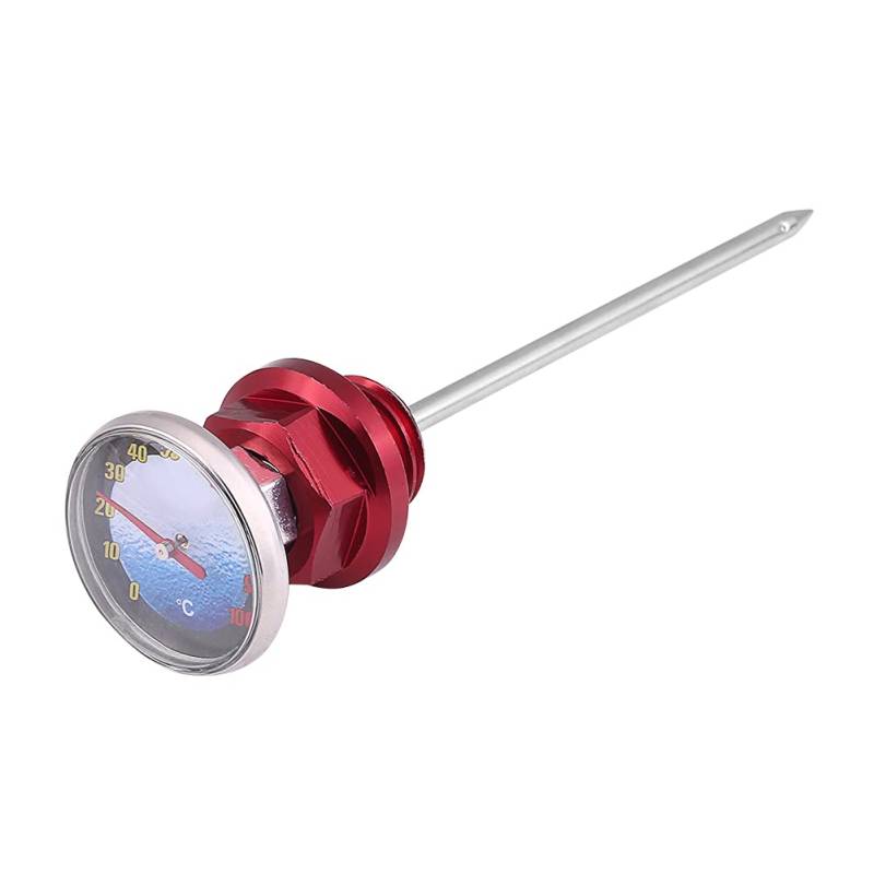 Munefe -Öltemperatur -Tauchstick, Motorradöl -Tauchstabentemperatur, Motorradöl -Tauchstick mit Temperaturmesser für 125 ° C -C -Motocross -Motorrad (Red) von MUNEFE