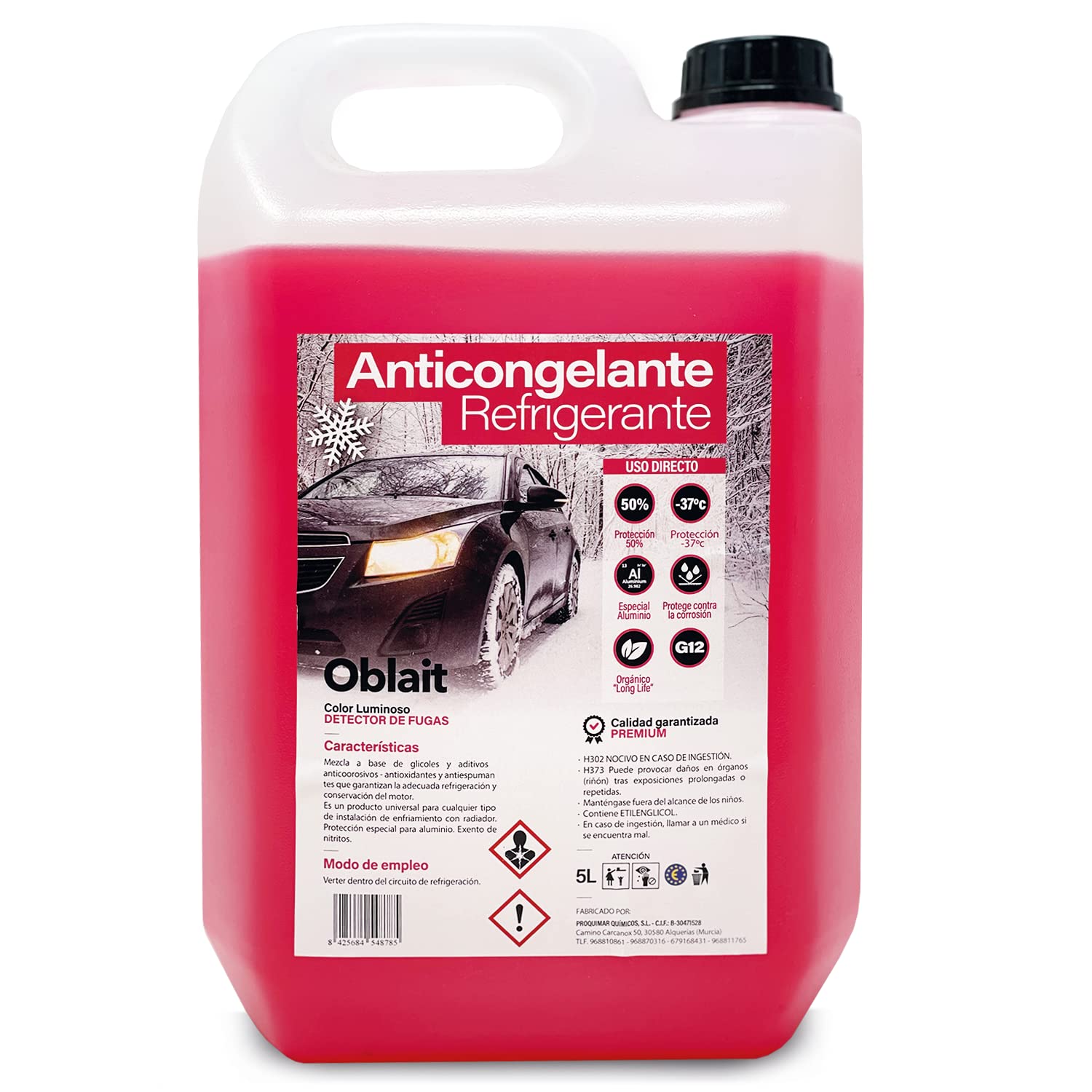 MUNTRADE Kühlerfrostschutz G12+ bis -37º 5 Liter | Kühlflüssigkeit Auto 50% Organic Long Life MUNTRADE Kühlerfrostschutz G12+ bis -37º 5 Liter | Kühlflüssigkeit Auto 50% Organic Long Life von MUNTRADE