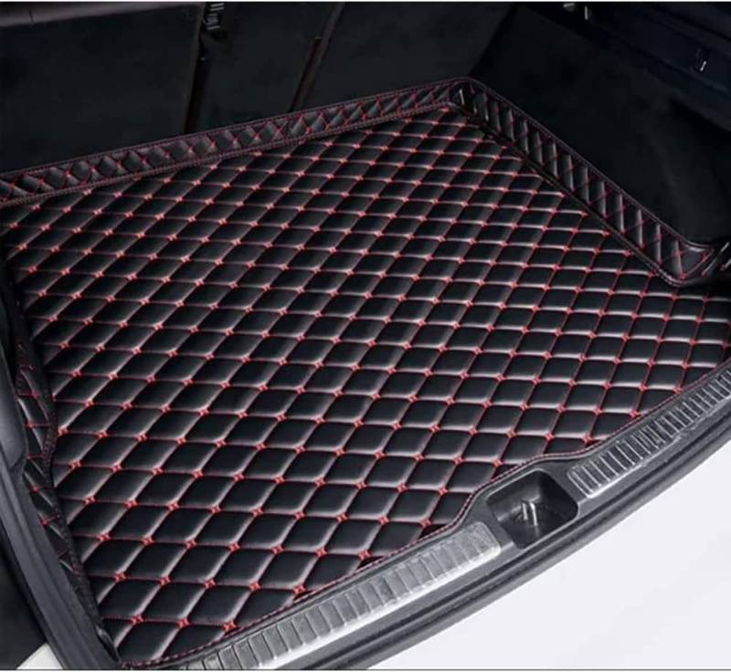 Auto Kofferraummatte Leder Schutzunterlage für KIA Sportage R 2015-2017, Rutschfester Kratzfest Kofferraumschutz Schutzmatte Autozubehör,C/Black-Red von MUPECO