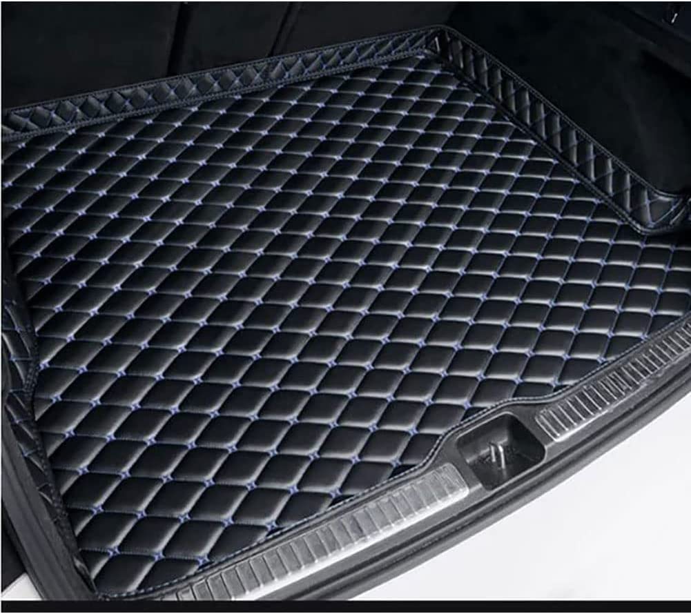 Auto Kofferraummatte Leder Schutzunterlage für VW T-ROC 2018-2023, Rutschfester Kratzfest Kofferraumschutz Schutzmatte Autozubehör,E/Black-Blue von MUPECO