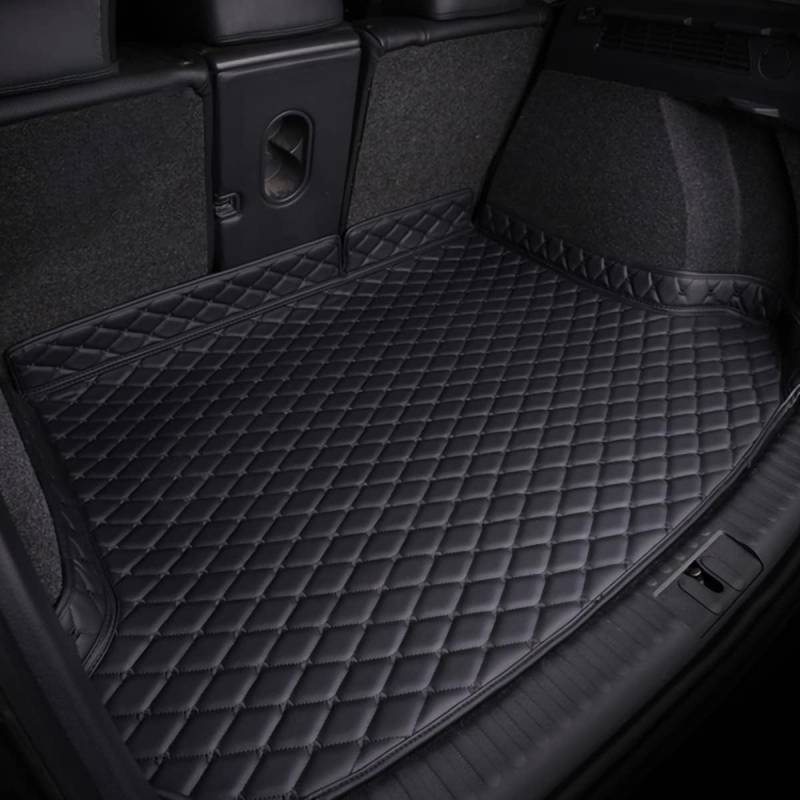 Auto Kofferraummatte Leder Schutzunterlage für Volvo XC90 7 Seats 2016-2023 (New Energy), Rutschfester Kratzfest Kofferraumschutz Schutzmatte Autozubehör,A/Black von MUPECO