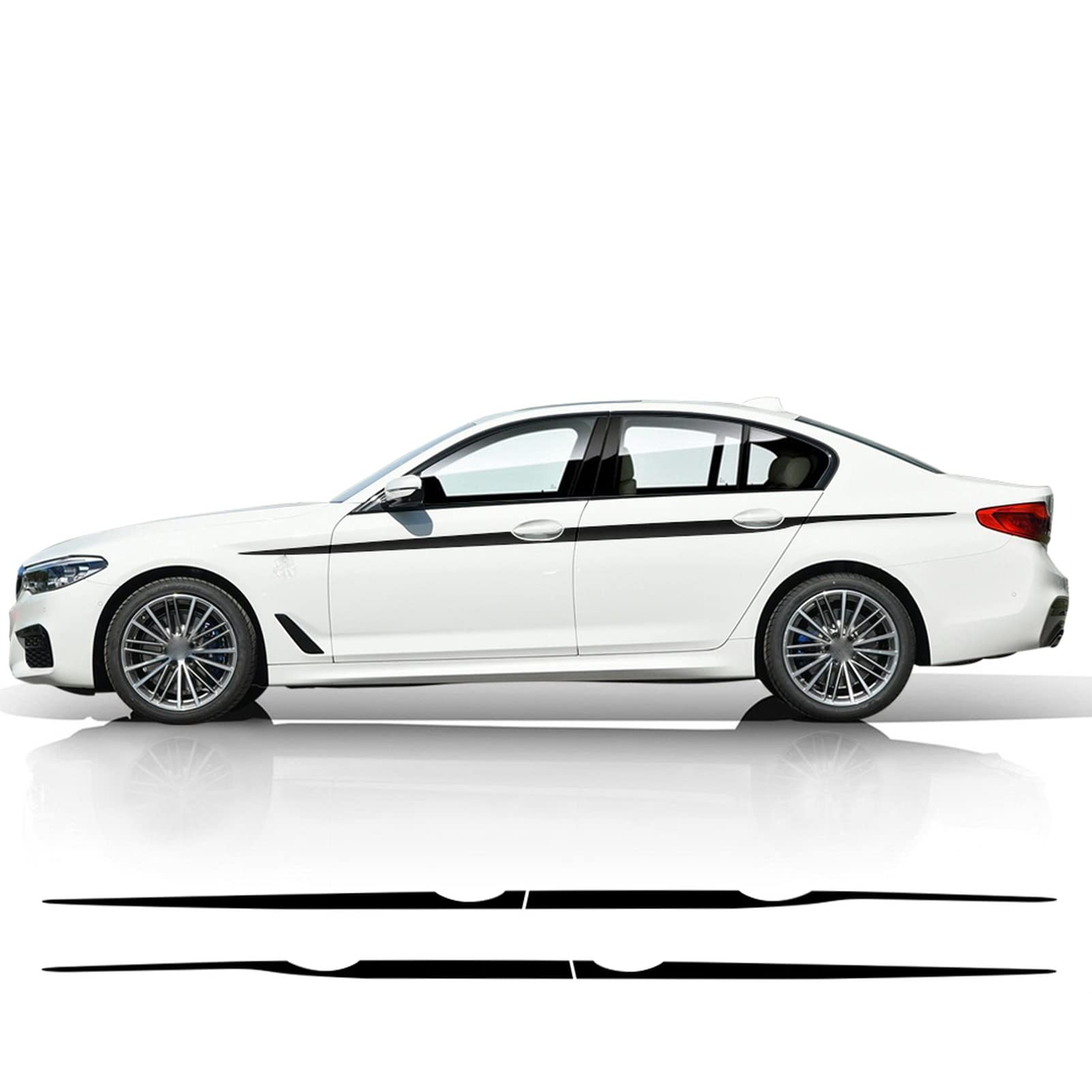 Auto Seitenstreifen Seitenaufkleber Aufkleber Grafiken, Für BMW F20 F22 F23 F30 F32 F33 F10 G30 F48 F25 F26 F15 F16 Zubehör 2 Stück seitlicher Taillenlinien-Aufkleber von MURPWDZ