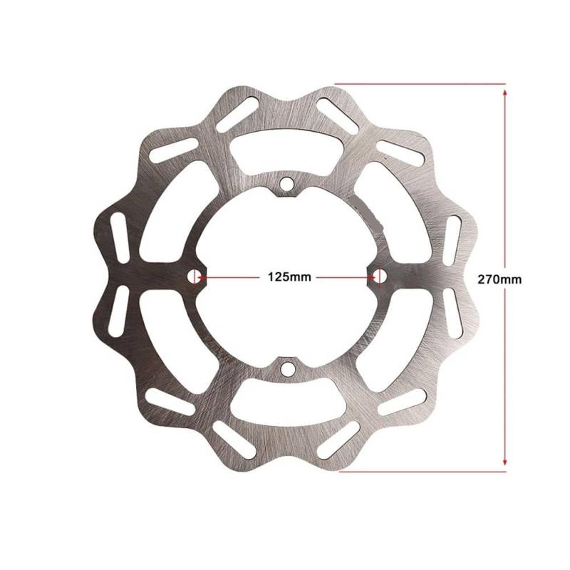 MUTYNE Bremsscheibenrotor Motorrad 270mm Vorne Bremsscheibe Rotor Disk Für KX125 KX250 2006-2008 Für KX250F KX450F 2006-2021 Für KLX450R 2007-2021 Motorrad Bremsscheibe von MUTYNE