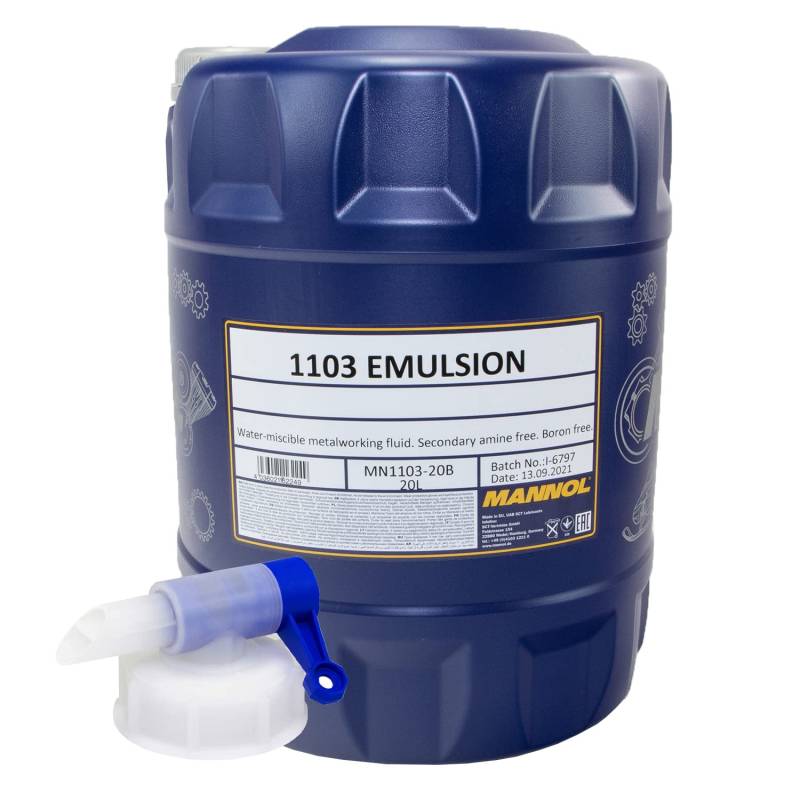 Emulsion Kühlmittel Schmiermittel Bohrmilch MANNOL 20 Liter inkl. Auslasshahn von MVH Bockauf