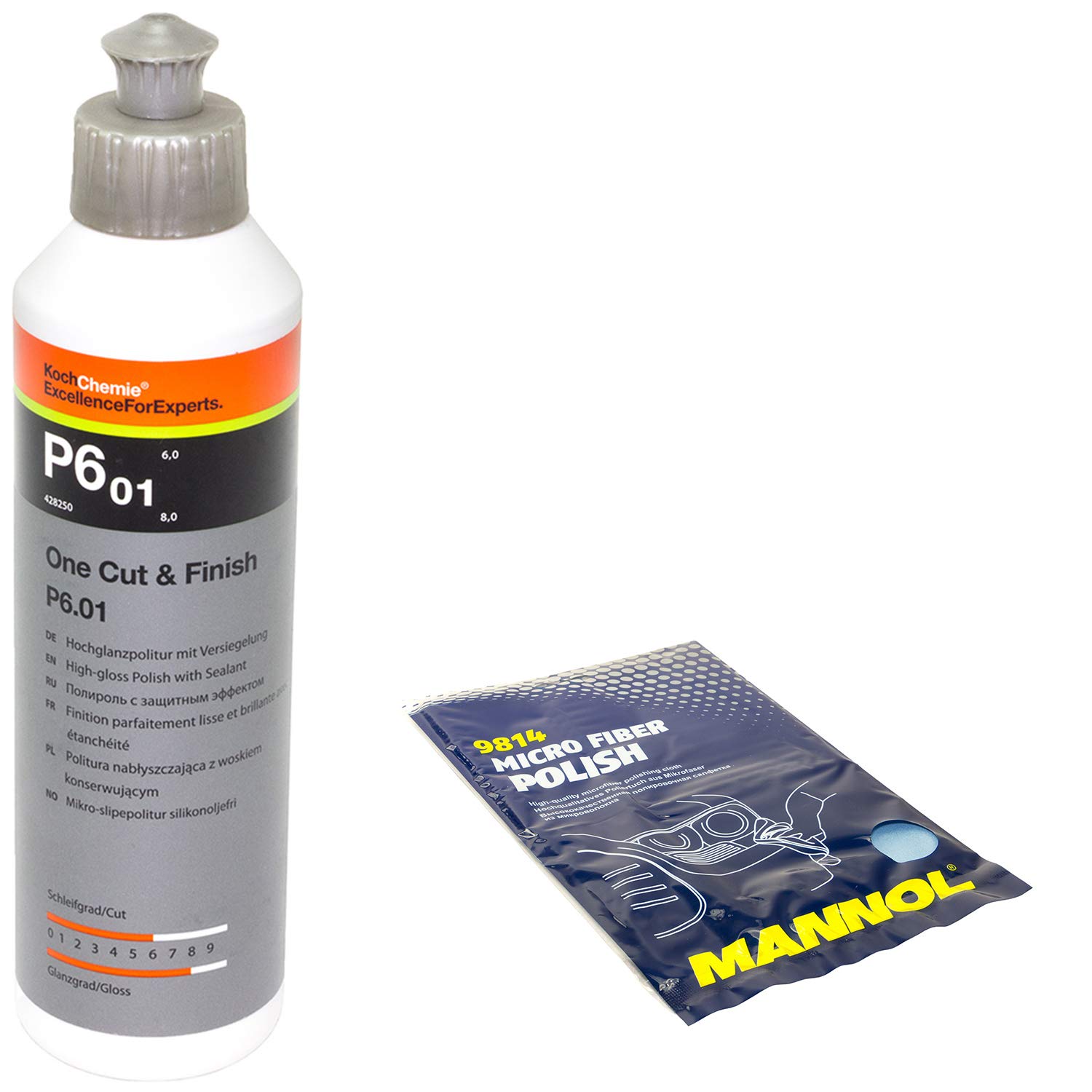 Hochglanzpolitur mit Versiegelung One Cut & Finish P6.01 Koch Chemie 250 ml inkl. Microfasertuch Hochglanzpolitur mit Versiegelung One Cut & Finish P6.01 Koch Chemie 250 ml inkl. Microfasertuch von MVH Bockauf