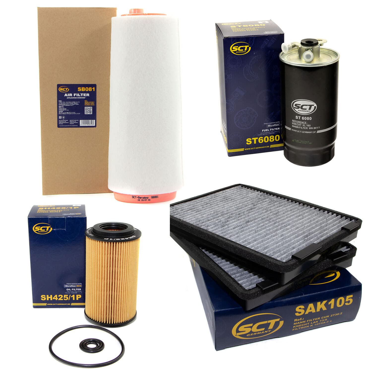 Inspektionspaket SCT Kraftstofffilter + Luftfilter + Innenraumfilter + Ölfilter Inspektionspaket SCT Kraftstofffilter + Luftfilter + Innenraumfilter + Ölfilter von MVH Bockauf
