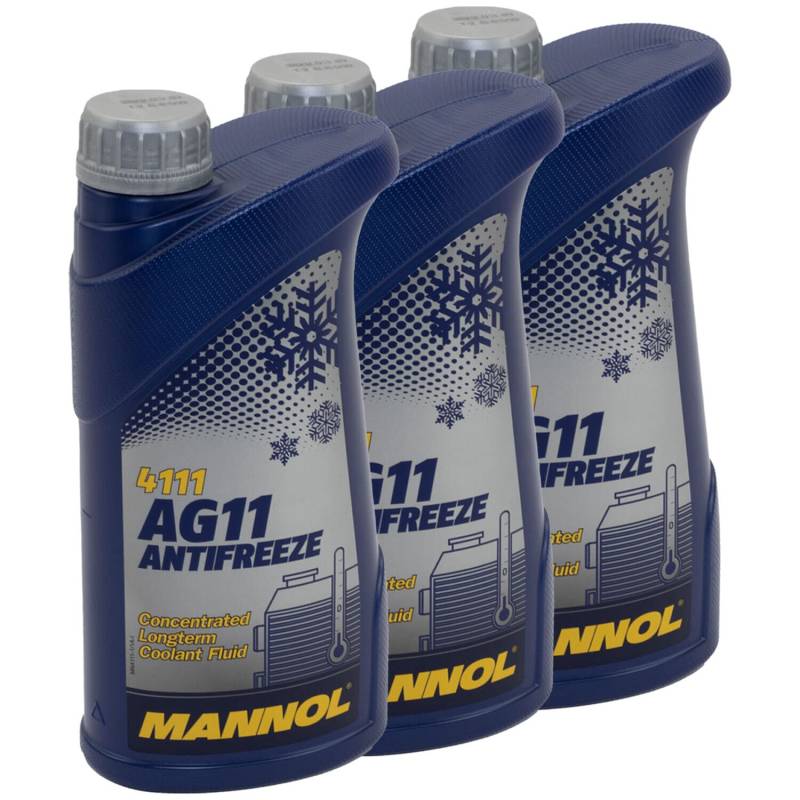 Kühlerfrostschutz Konzentrat MANNOL AG11 Longterm -40°C 3 X 1 Liter blau von MVH Bockauf