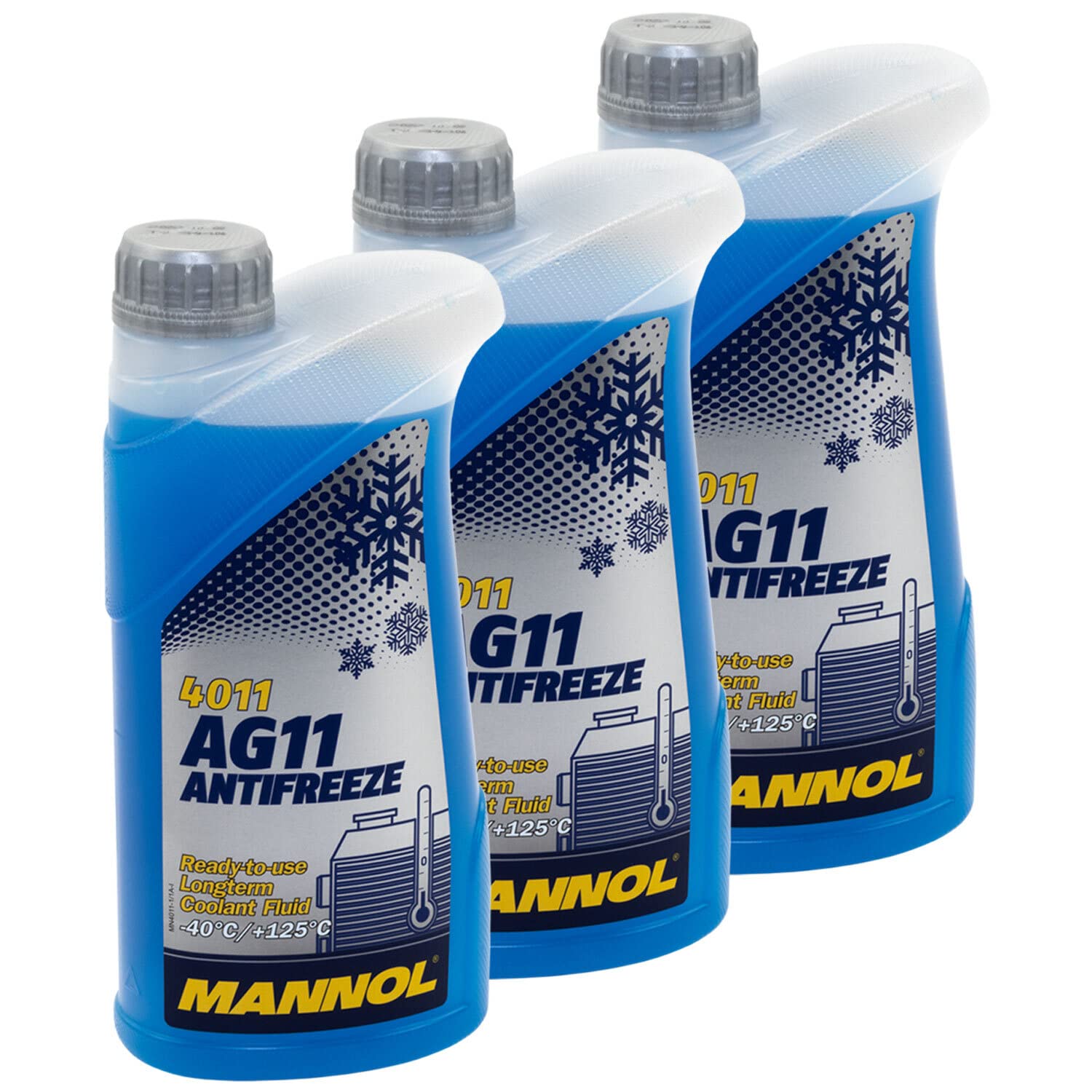 Kühlerfrostschutz MANNOL Longterm Antifreeze 3 X 1 Liter Fertiggemisch -40°C blau von MVH Bockauf