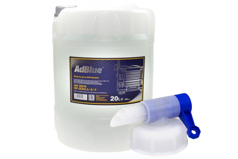 MANNOL AdBlue Harnstofflösung Abgasreinigung Diesel TDI CDI HDI 20 Liter inkl. Auslasshahn von MVH Bockauf