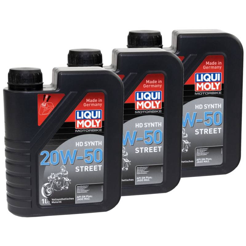 Motoröl Motor Öl LIQUI MOLY Street 20W-50 HD SYNTH 3 X 1 Liter von MVH Bockauf