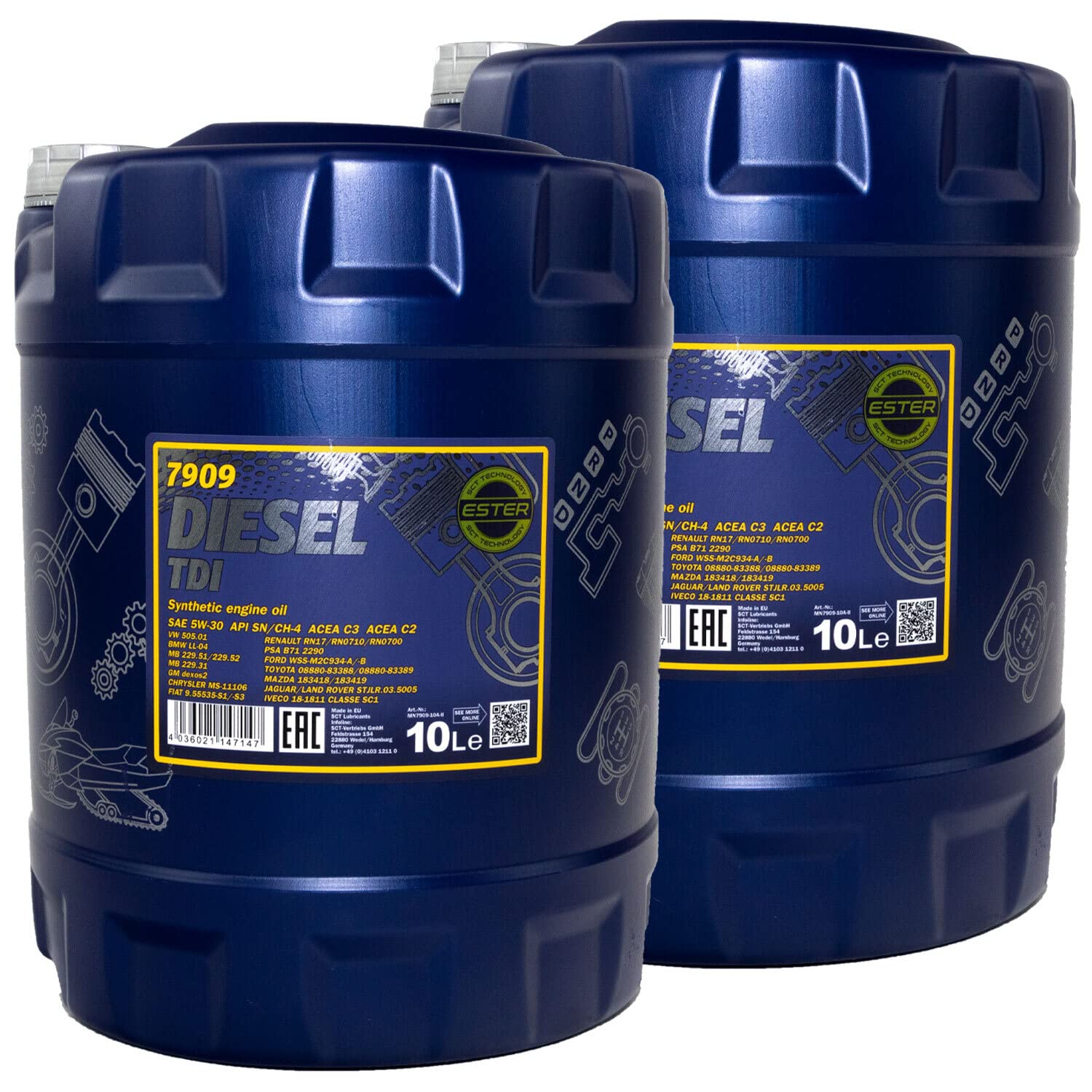 Motoröl Motor Öl MANNOL Diesel TDI 5W-30 API SN/CH-4 2 X 10 Liter Motoröl Motor Öl MANNOL Diesel TDI 5W-30 API SN/CH-4 2 X 10 Liter von MVH Bockauf