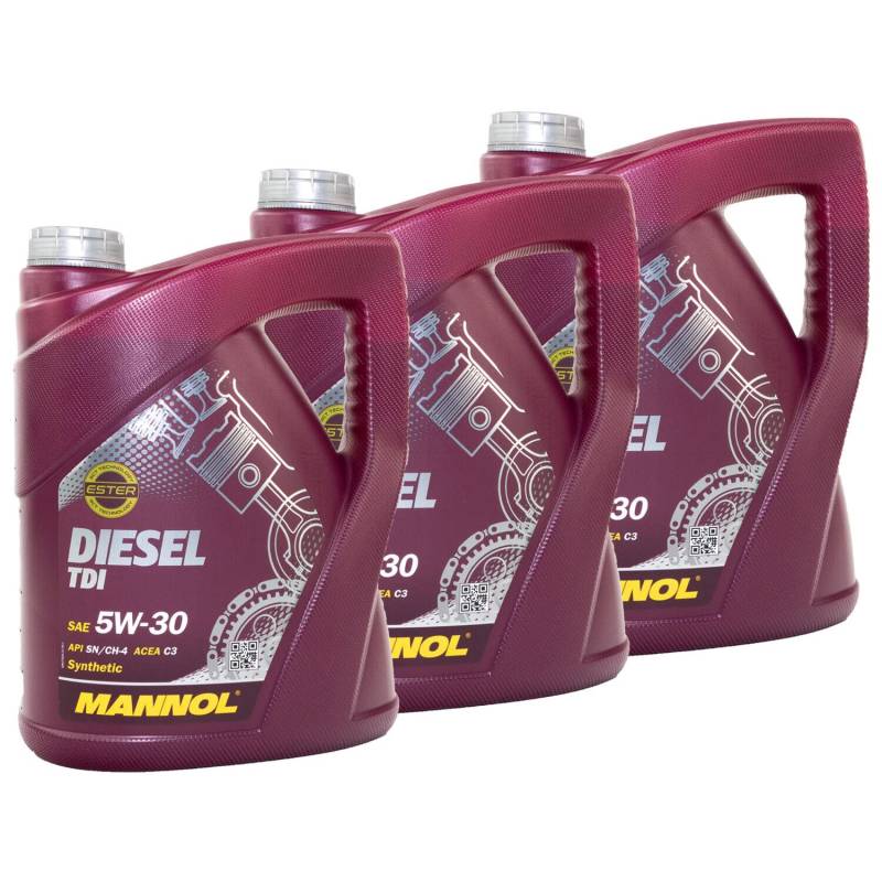 Motoröl Motor Öl MANNOL Diesel TDI 5W-30 API SN/CH-4 3 X 5 Liter von MVH Bockauf