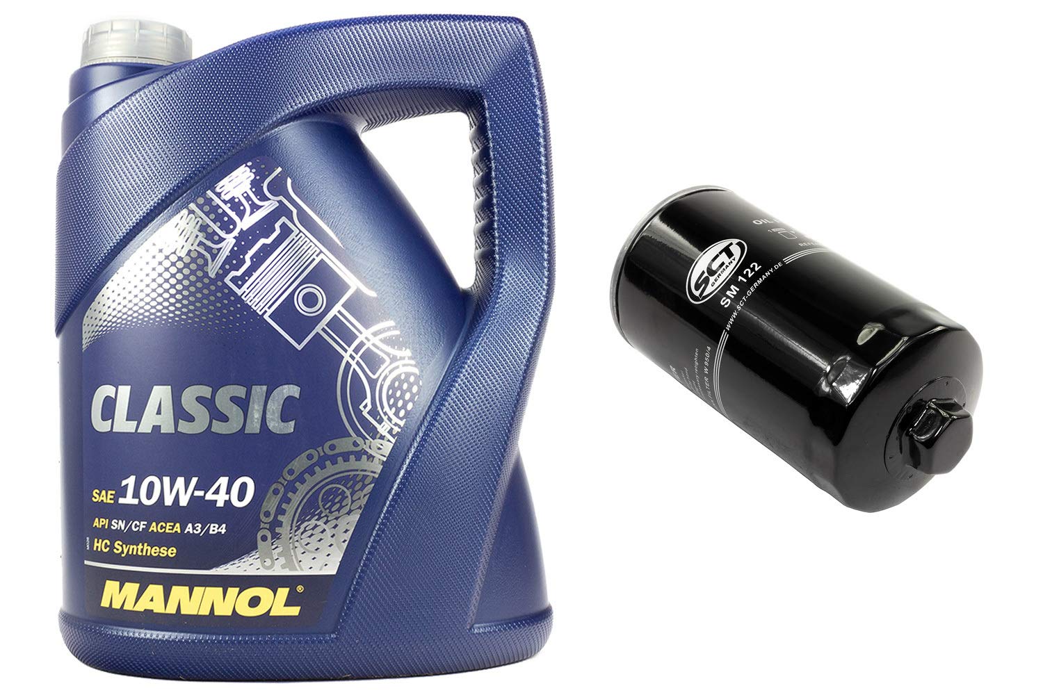 Motoröl Set 10W40 5 Liter + Ölfilter SM122 Motoröl Set 10W40 5 Liter + Ölfilter SM122 von MVH Bockauf