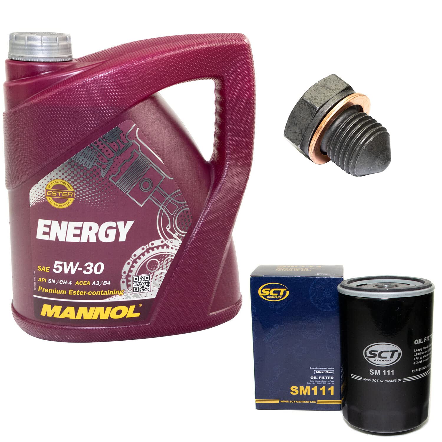 Motoröl Set 5W30 4 Liter + Ölfilter SM111 + Ölablassschraube 12281 Motoröl Set 5W30 4 Liter + Ölfilter SM111 + Ölablassschraube 12281 von MVH Bockauf