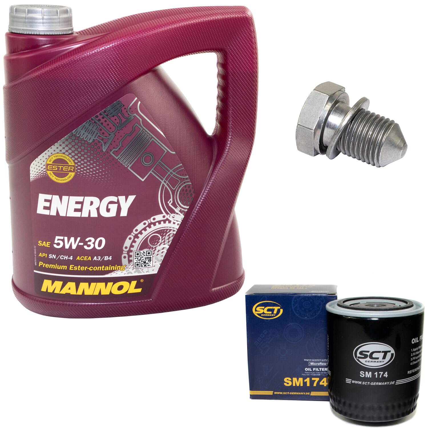 Motoröl Set 5W30 4 Liter + Ölfilter SM174 + Ölablassschraube 48871 Motoröl Set 5W30 4 Liter + Ölfilter SM174 + Ölablassschraube 48871 von MVH Bockauf