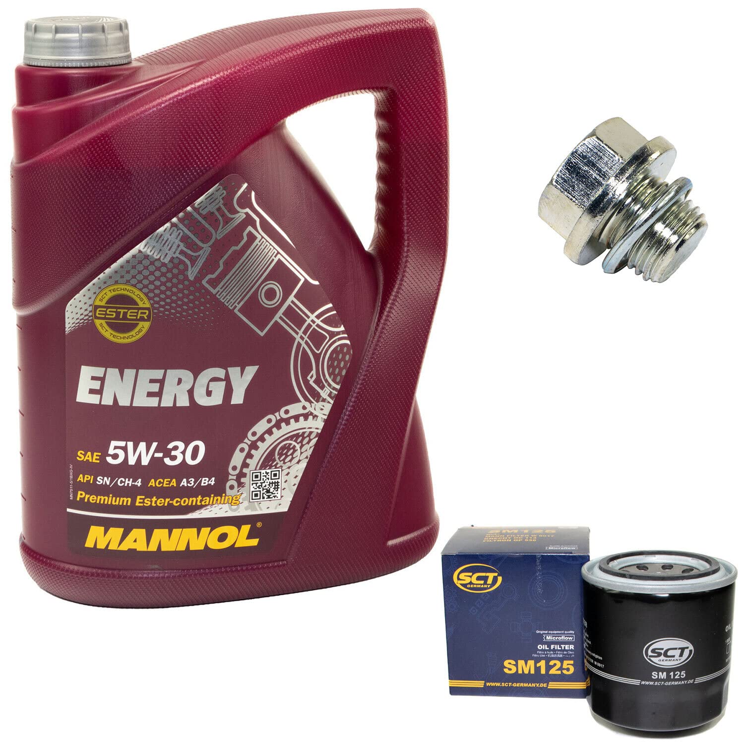 Motoröl Set 5W30 5 Liter + Ölfilter SM125 + Ölablassschraube 30269 Motoröl Set 5W30 5 Liter + Ölfilter SM125 + Ölablassschraube 30269 von MVH Bockauf