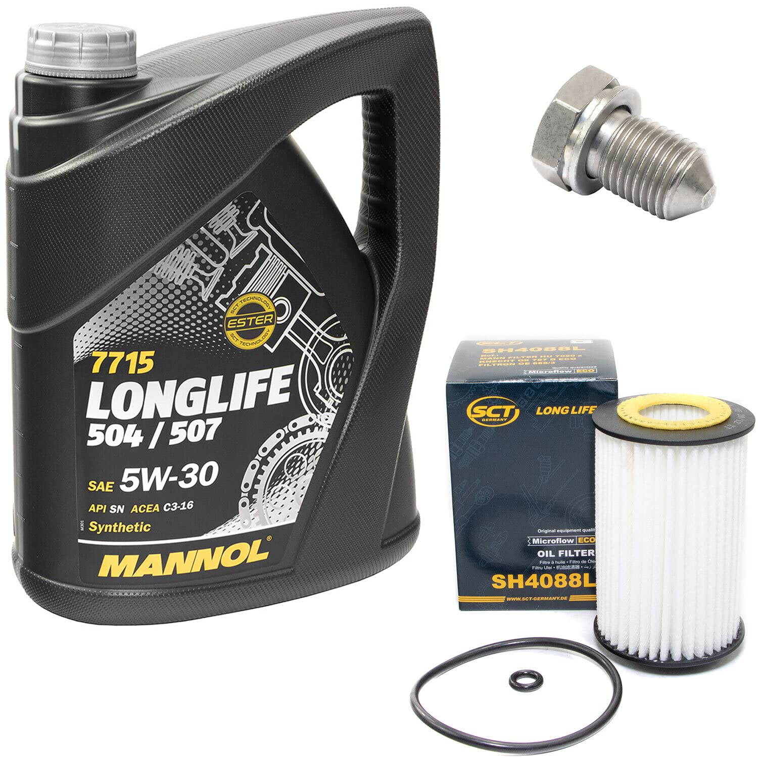 Motoröl Set Longlife 5W-30 API SN 5 Liter + Ölfilter SH4088L + Ölablassschraube 15374 Motoröl Set Longlife 5W-30 API SN 5 Liter + Ölfilter SH4088L + Ölablassschraube 15374 von MVH Bockauf