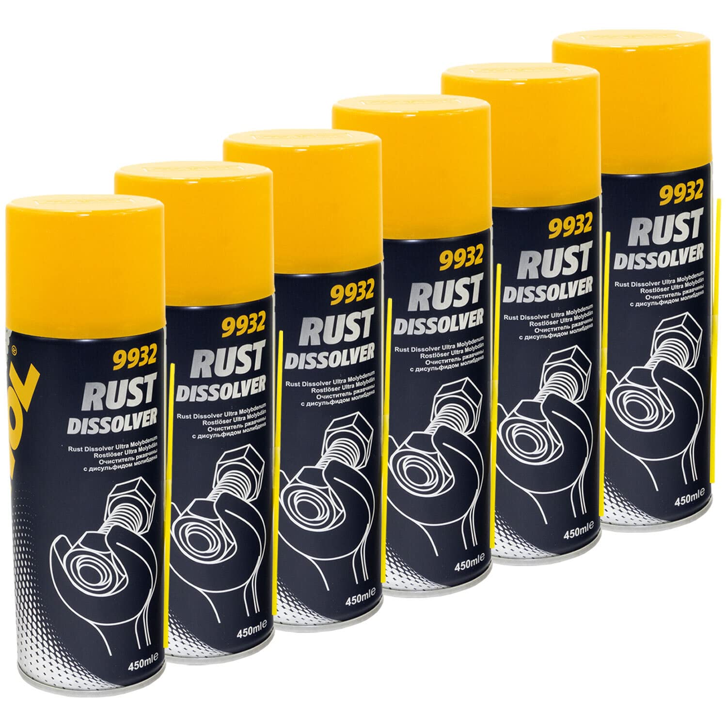 Rostlöser Spray 9932 MANNOL 6 X 450 ml Rostlöser Spray 9932 MANNOL 6 X 450 ml von MVH Bockauf
