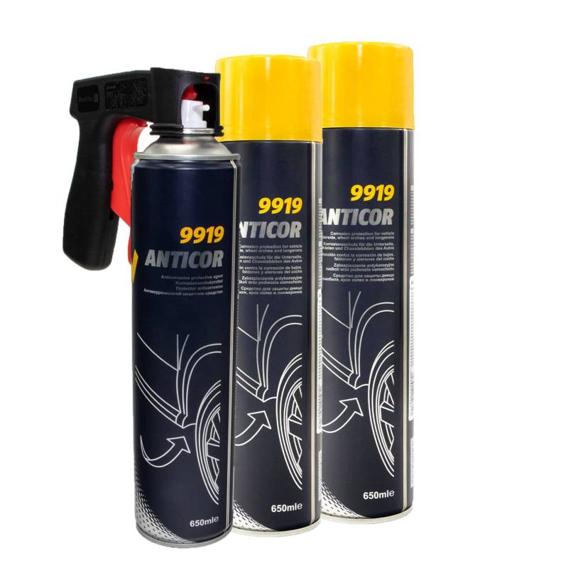 Unterbodenschutz Anticor Spray 9919 MANNOL 3 X 650 ml mit Pistolengriff von MVH Bockauf