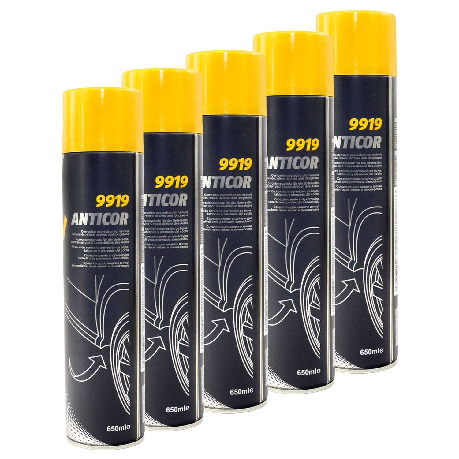 Unterbodenschutz Anticor Spray 9919 MANNOL 5 X 650 ml von MVH Bockauf