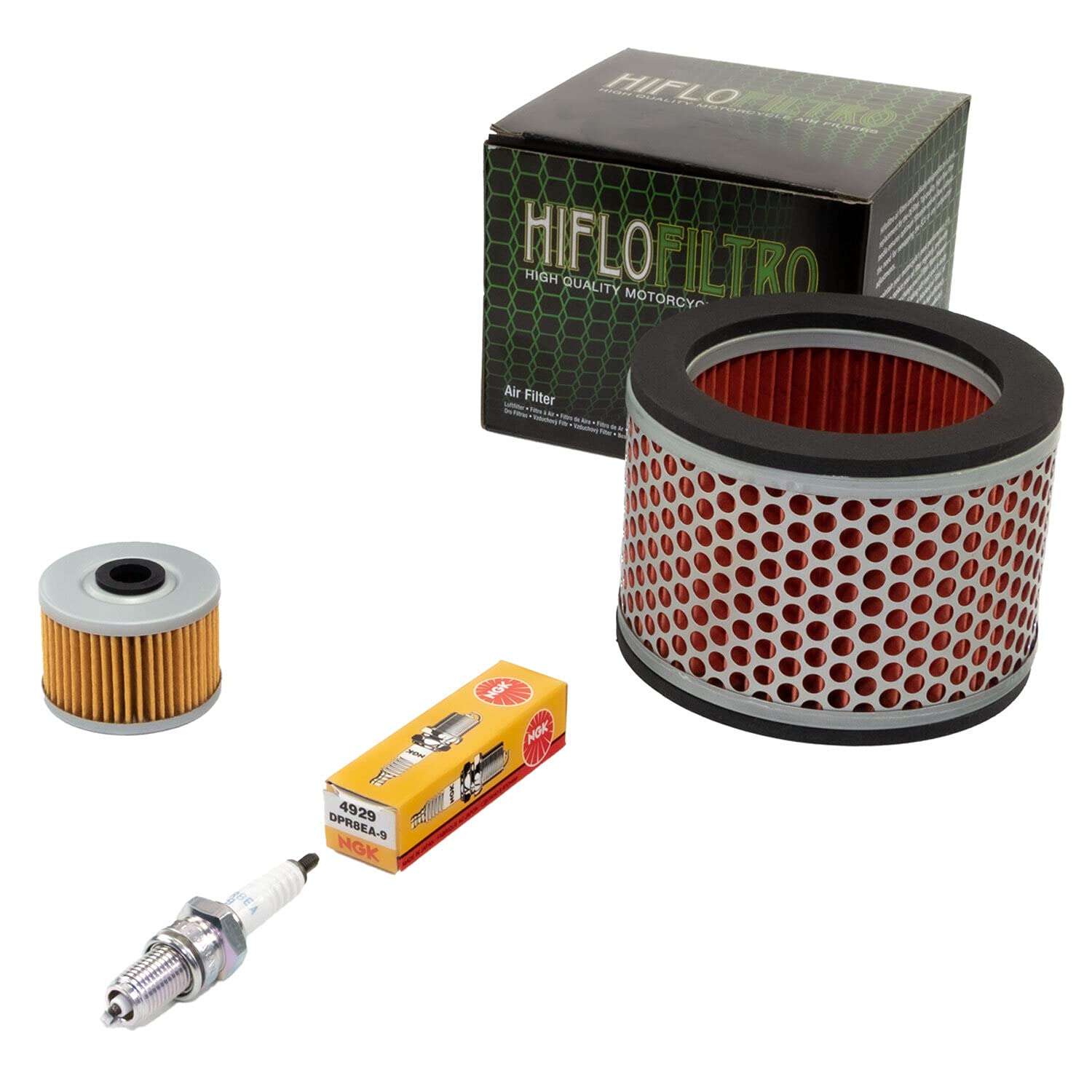 Wartungspaket Luftfilter + Ölfilter + Zündkerze für Hon da NX 650 NX650 Dominator RD02 RD08 Baujahr 1990-2000 Wartungspaket Luftfilter + Ölfilter + Zündkerze für Hon da NX 650 NX650 Dominator RD02 RD08 Baujahr 1990-2000 von MVH Bockauf