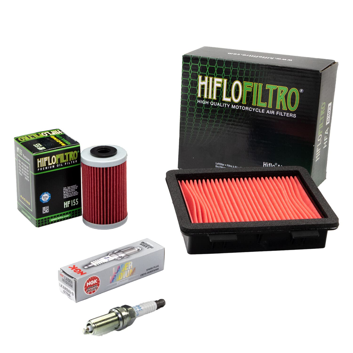 Wartungspaket Luftfilter + Ölfilter + Zündkerze für KT M Adventure 390 Duke 125 390 Bj 2017-2020 Wartungspaket Luftfilter + Ölfilter + Zündkerze für KT M Adventure 390 Duke 125 390 Bj 2017-2020 von MVH Bockauf