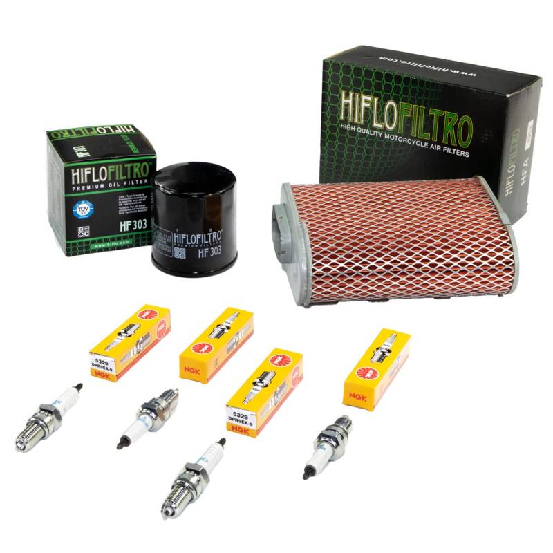 Wartungspaket Luftfilter + Ölfilter + Zündkerzen für Hon da CBR 1000 F CBR1000 F SC21 SC24 Baujahr 1987-2000 von MVH Bockauf