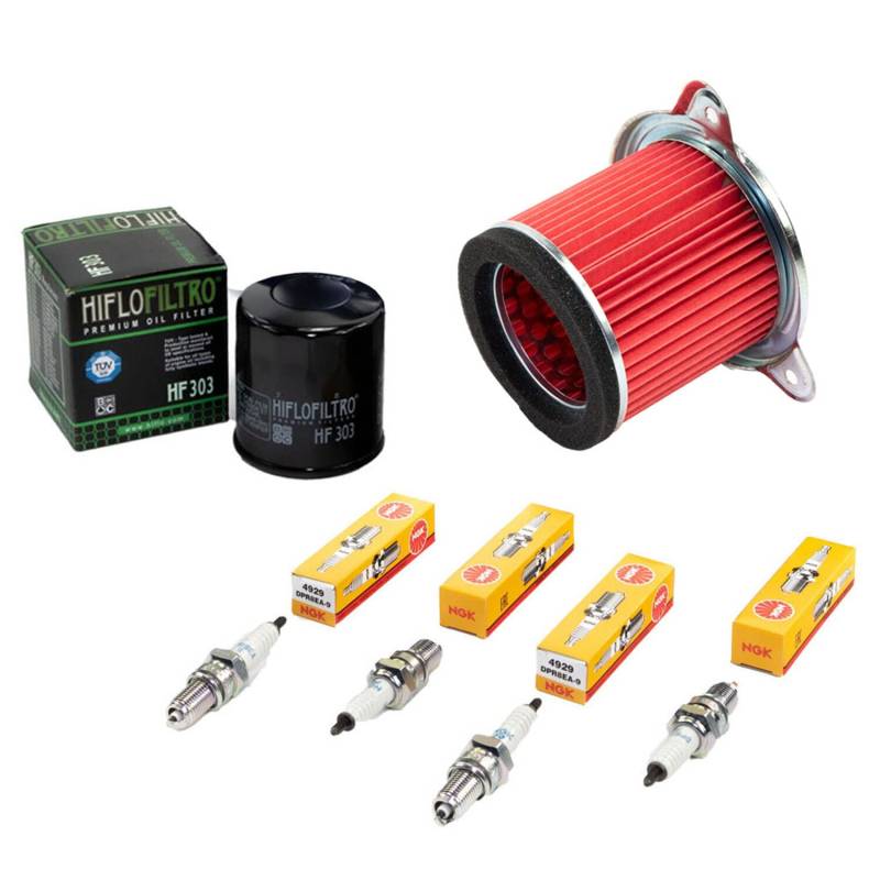 Wartungspaket Luftfilter + Ölfilter + Zündkerzen für Hon da XL 600 V Transalp XRV 650 XRV 750 Africa Twin Baujahr 1987-2000 von MVH Bockauf
