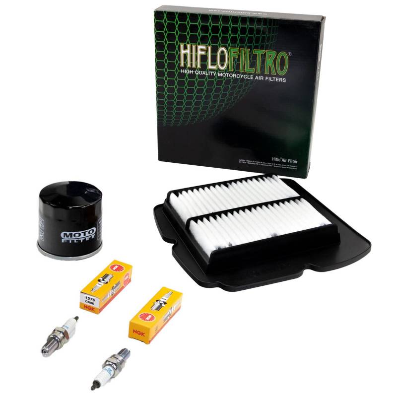 Wartungspaket Luftfilter + Ölfilter + Zündkerzen für Suzu ki SV 1000 SV1000 WVBX Baujahr 2003-2006 von MVH Bockauf