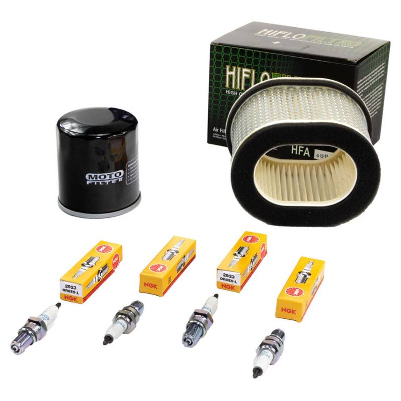 Wartungspaket Luftfilter + Ölfilter + Zündkerzen für Yamaha FZR 1000 FZR1000 3LE Baujahr 1991-1995 von MVH Bockauf