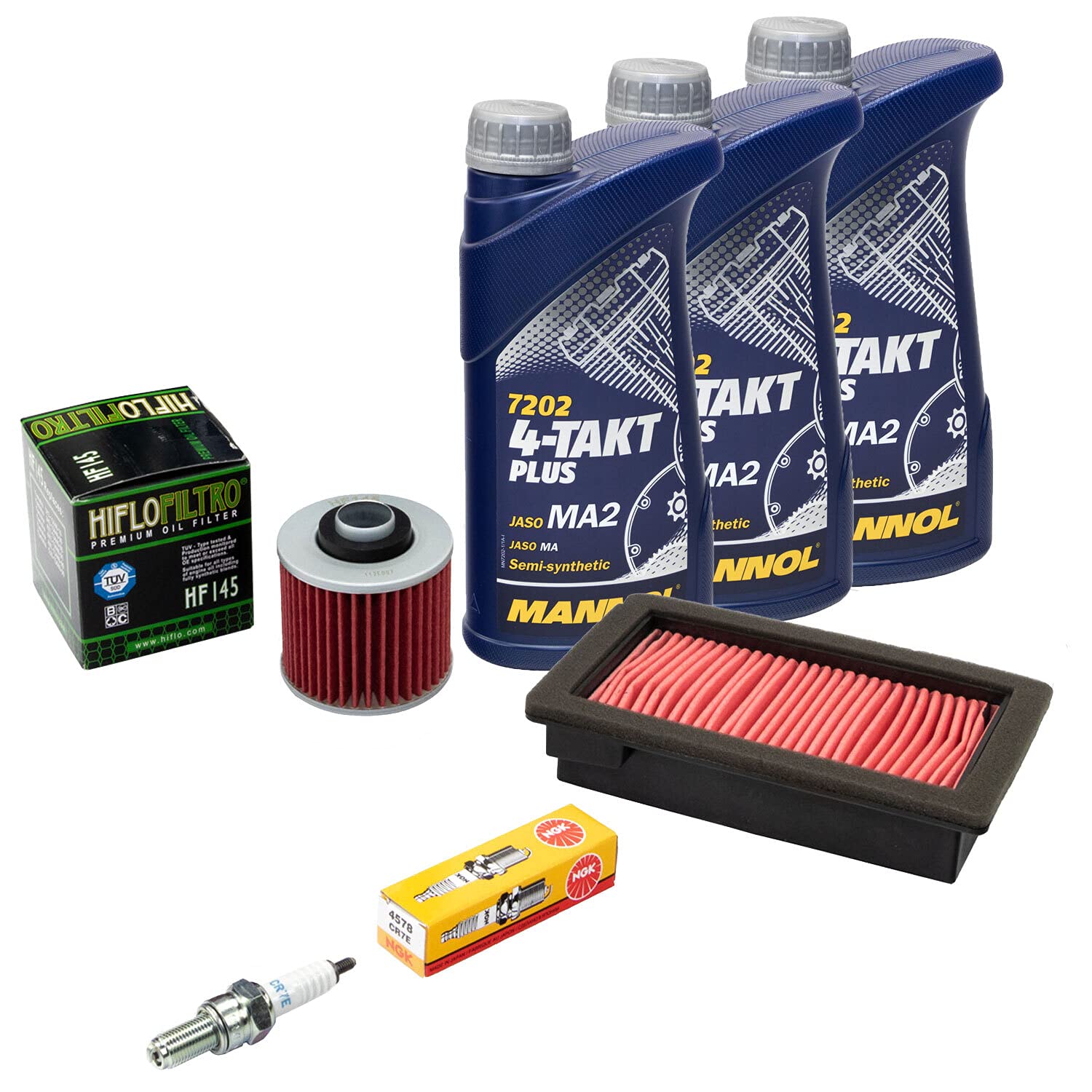 Wartungspaket Öl 3L + Luftfilter + Ölfilter + Zündkerze für Yamaha MT-03 660 XT 660 XT660 RM02 DM01 Wartungspaket Öl 3L + Luftfilter + Ölfilter + Zündkerze für Yamaha MT-03 660 XT 660 XT660 RM02 DM01 von MVH Bockauf