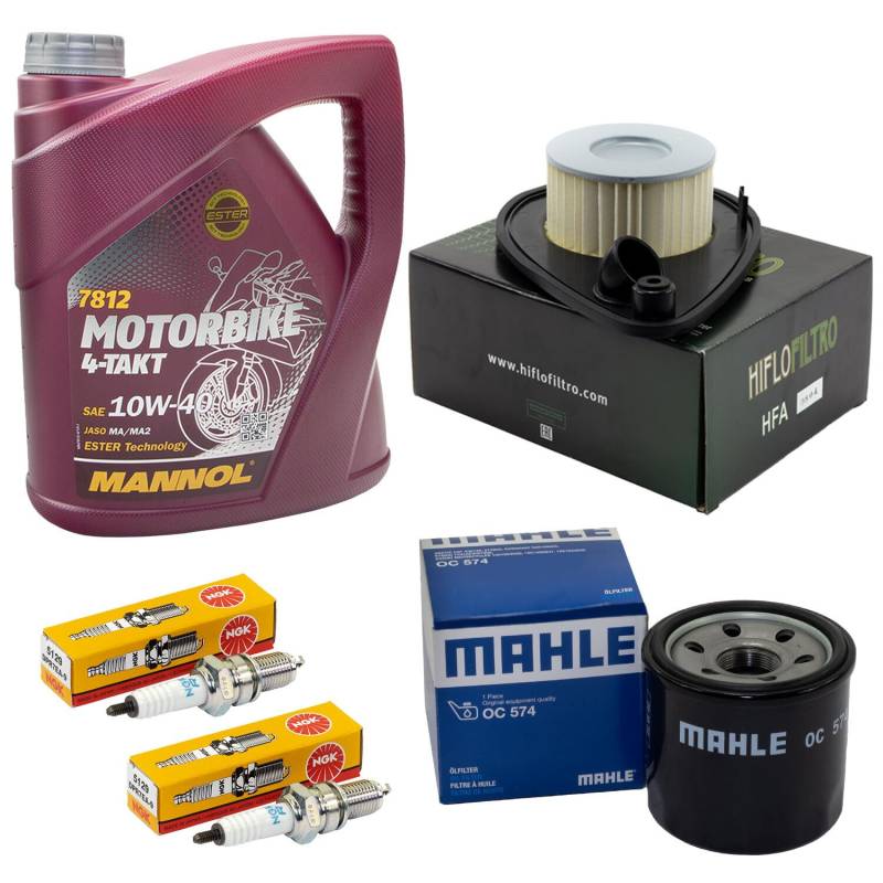 Wartungspaket Öl 4L + Luftfilter + Ölfilter + Zündkerzen für Suzu ki VZ 800 M800 Intruder VZ800 Baujahr 2005-2008 von MVH Bockauf