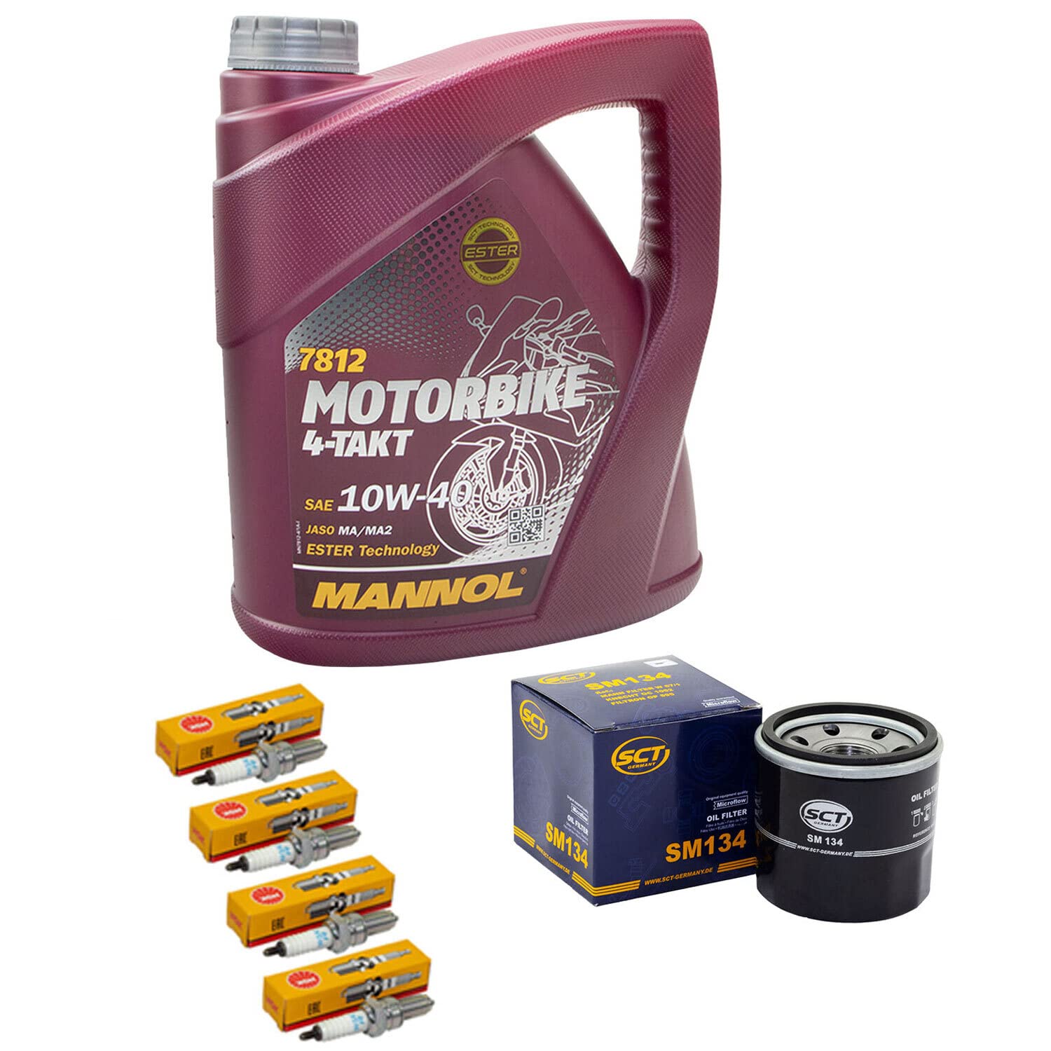 Wartungspaket Öl 4L + Ölfilter + Zündkerzen für Kawasaki ZX-6R 600 ZX-6R 636 ZX-6RR 600 Ninja Baujahr 2003-2020 Wartungspaket Öl 4L + Ölfilter + Zündkerzen für Kawasaki ZX-6R 600 ZX-6R 636 ZX-6RR 600 Ninja Baujahr 2003-2020 von MVH Bockauf
