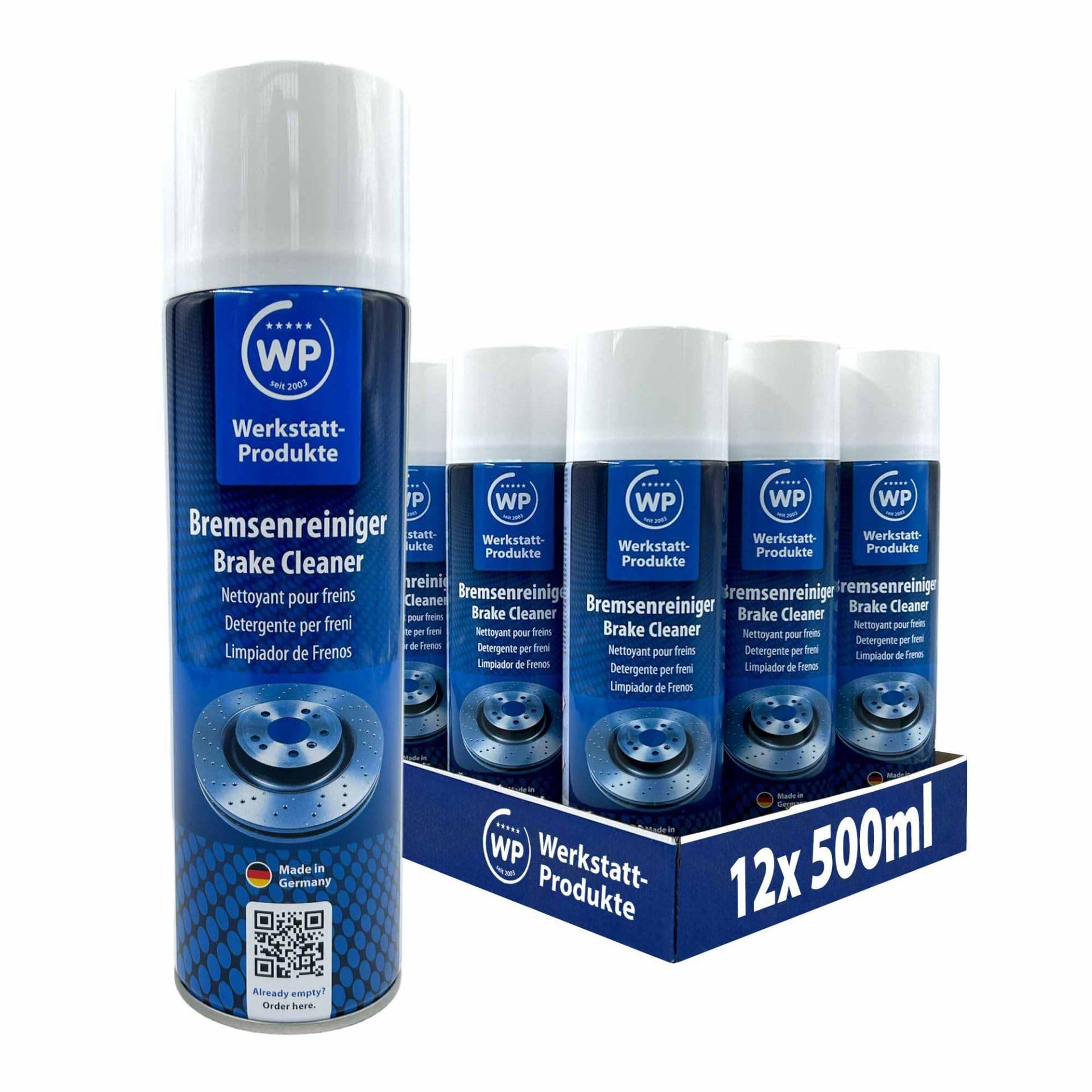 MW 12x Dosen Bremsenreiniger 500 ml original von Werkstatt-Produkte Sprüht 360° in jeder Lage von MW