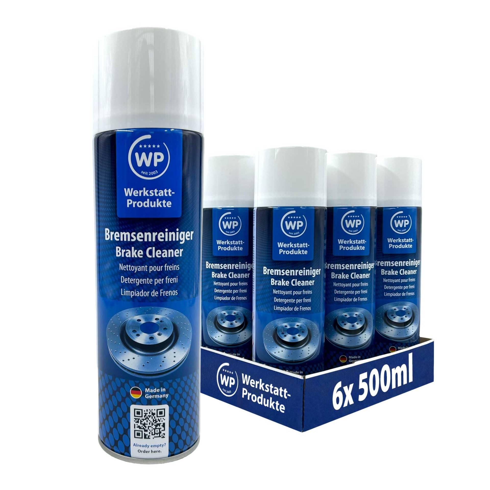 6x Dosen Bremsenreiniger WP 500 ml original von Werkstatt-Produkte - Sprüht 360° in jeder Lage von MW