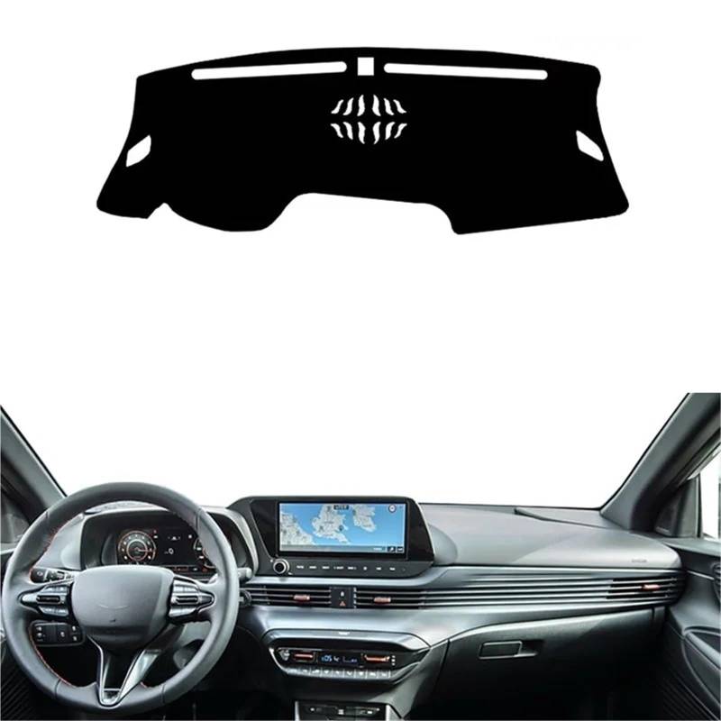 Armaturenbrett Sonnenschutz Pad Für Hyundai Für I20 III 2020 2021 2022 2023 2024 2025 Auto Dashboard Abdeckung DashMat Vermeiden Licht Pad Anti-Uv Fall Teppich(Left-Red) von MWCMAMBG