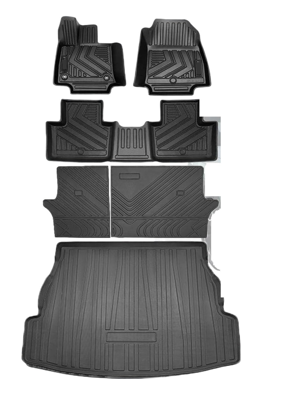 Auto Fußmatten Automatten Auto-Bodenmatte Und Cargo-Liner Kompatibel Für Toyota Für Rav4 2020 2021 2022 2023 Fußmatten Kofferraumeinlagen Allwetter-Komplettschutz(Full Set LHD) von MWCMAMBG